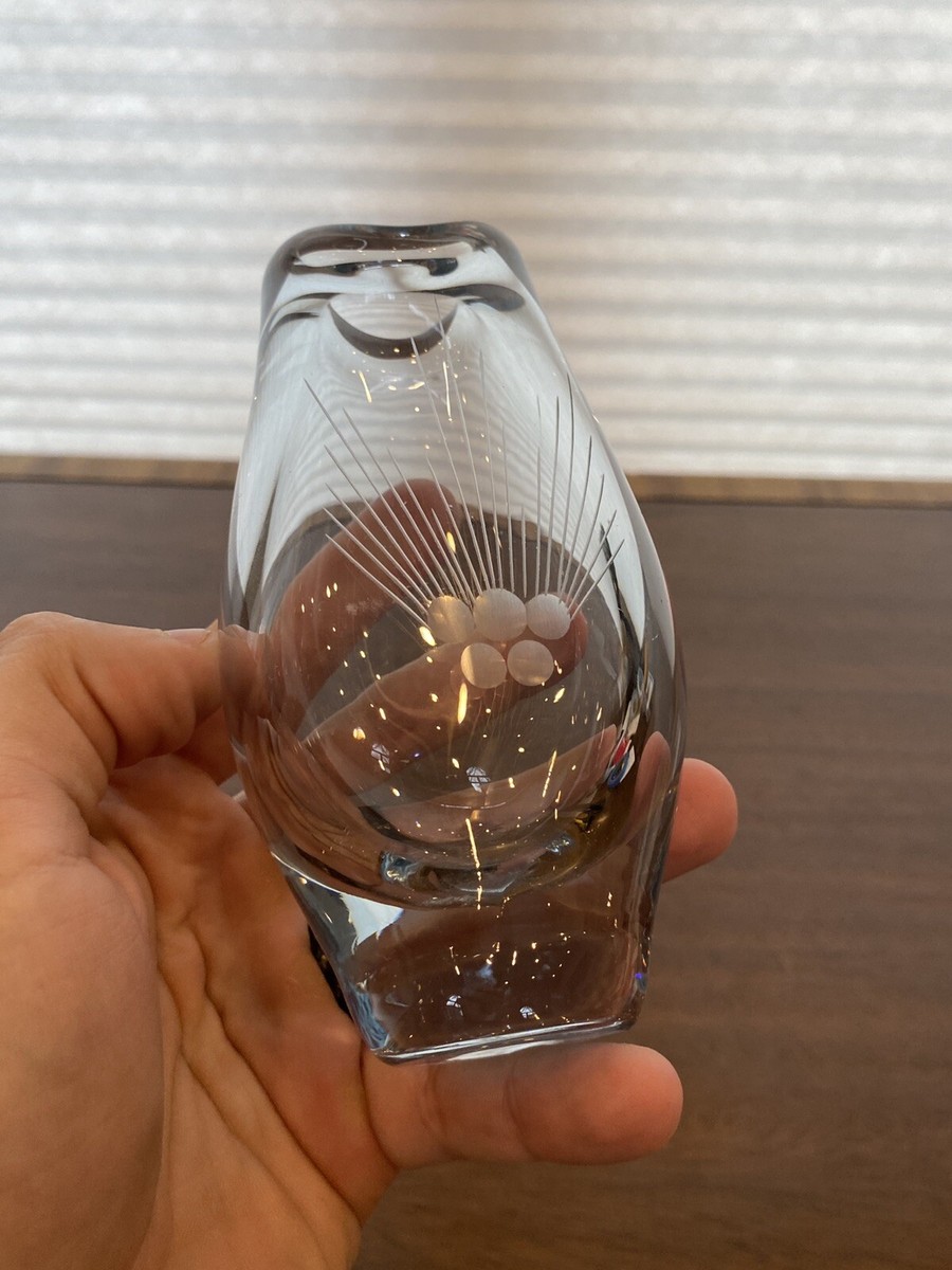 小物 vatie Vtg Crystal Clear 24% Lead Quilted Glass Boot Decoration