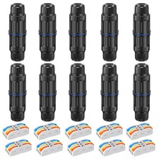 10x IP68 Waterproof Outdoor 3 Way Electrical Cable Wire Connector for AWG 28-12