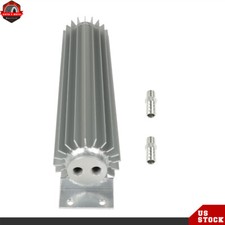 12 Dual Pass Aluminum Finned Transmission Oil Cooler Universal For Hot Rod Cars