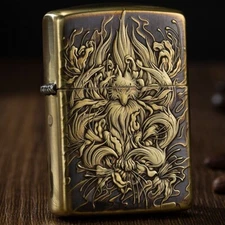 Nine-Tailed Fox Lighter 3D Relief Pure Copper Armor Zippo Limited Edition