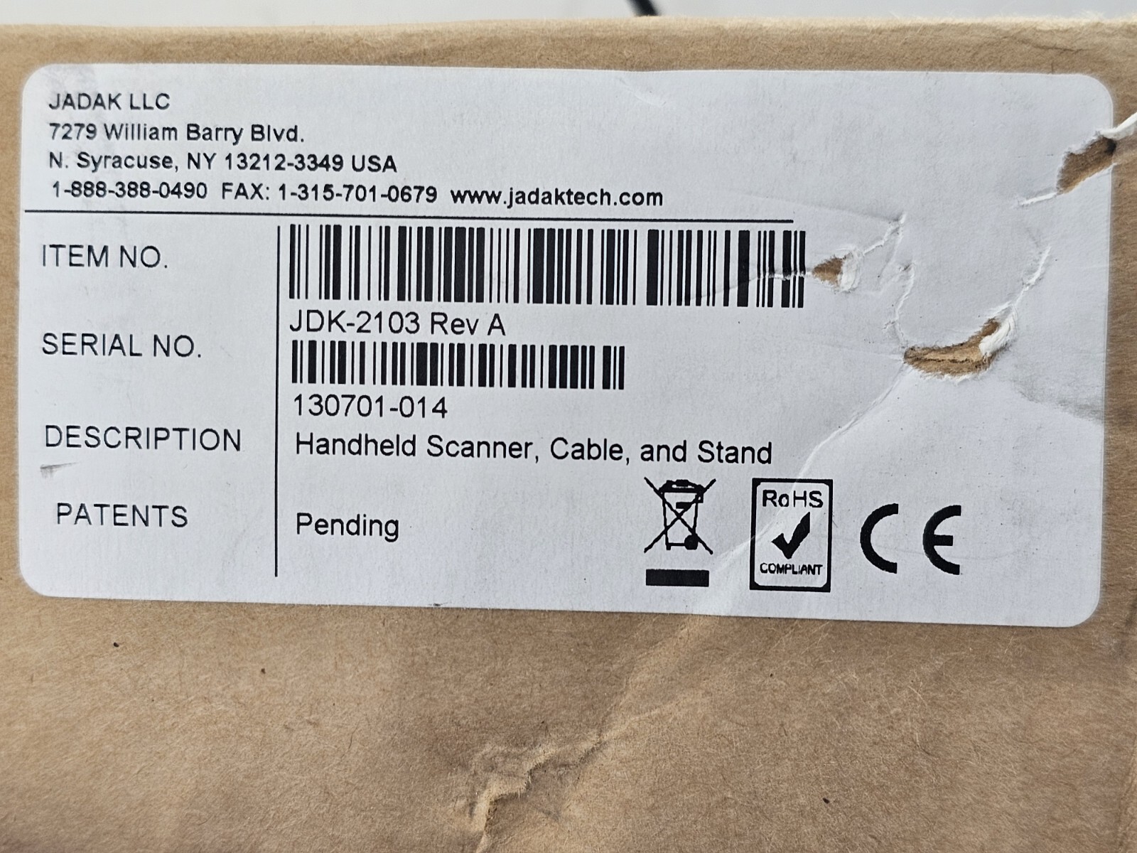 Jadak Barcode Scanner JDK2103 REV A eBay