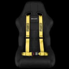Braum Racing 4 Point 2 Strap Racing Single Harness - Yellow - New
