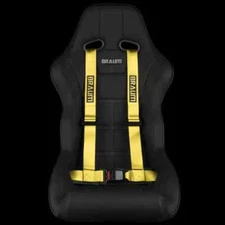 BRAUM Racing 4 Point 2" Strap Racing Single Harness - Yellow - New
