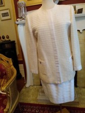 One Of A Kind White Handwoven Grosgrain & Crushed Satin  Ribbons Fabric Jkt Sz10