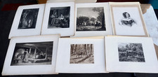 Antiguo Arte Grabado Grabado Grabado Impresión Lote Hohenstein Georges Petit 1800s Litografía
