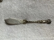 Antique Alvin Sterling 1903 Bridal Rose Master Butter Knife 7.25" Mono