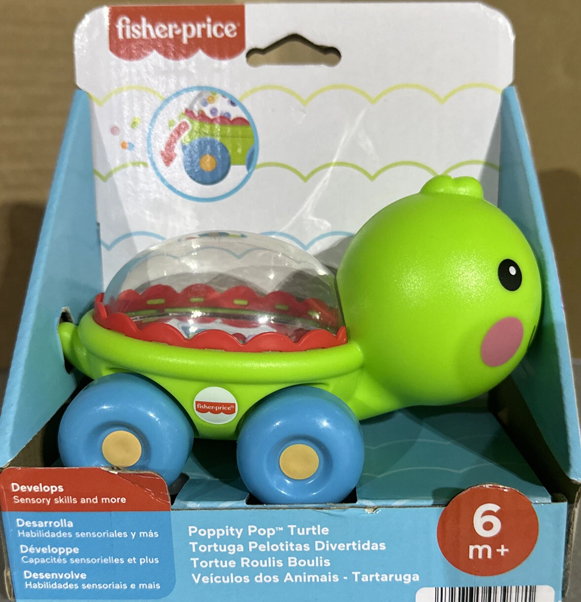 SENSORY POPS TURTLE Infant Push Pop Toy