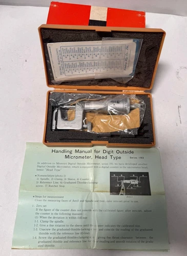 Mitutoyo 0-1" Micrometer 217-107  Anvil Machinist Tools 217-107 .0002 Grad