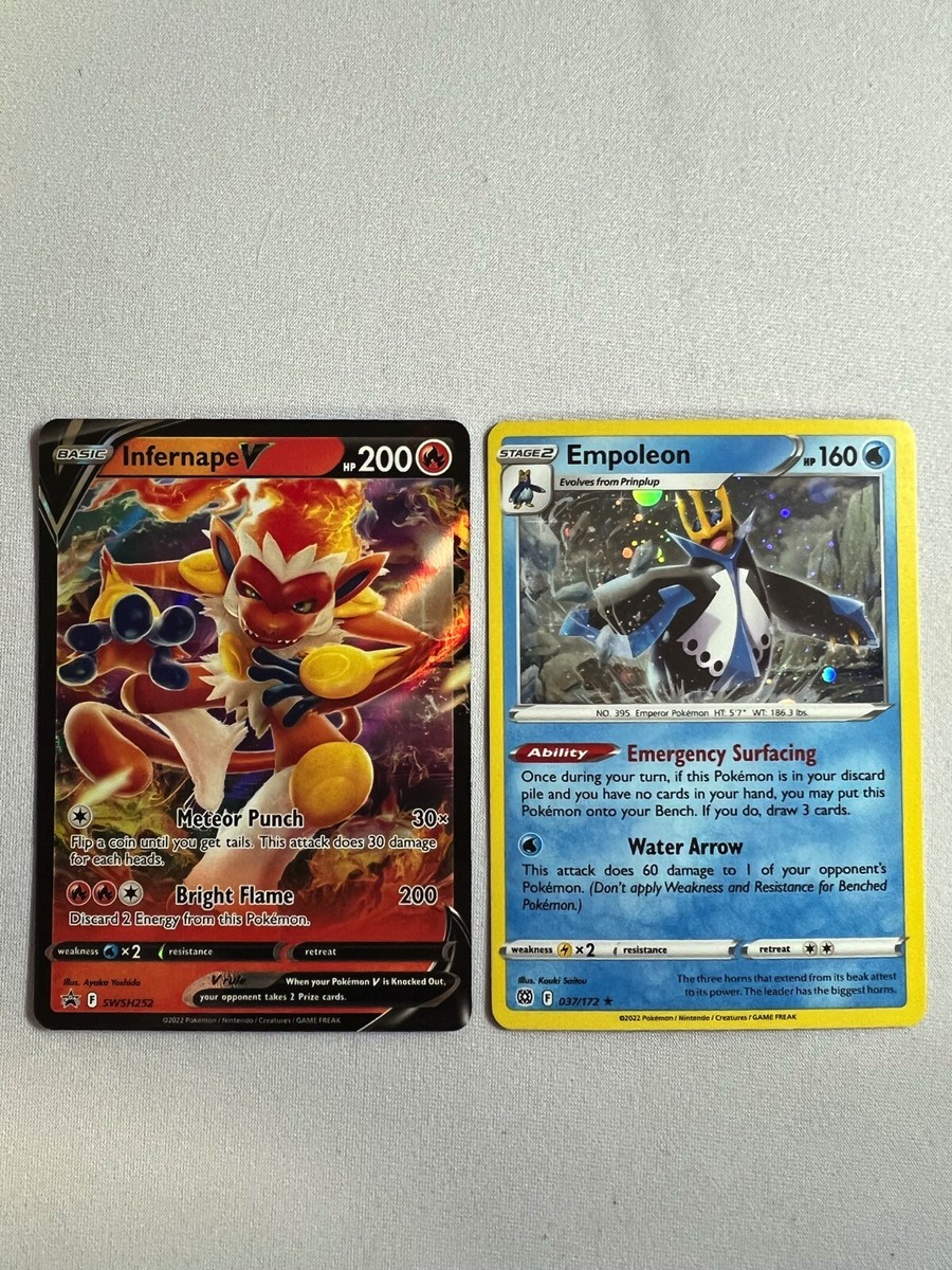infernape v pokemon card price Pokemon INFERNAPE V SWSH252 Promo & Empoleon 037/172 Cosmo Holo Lost Origins
