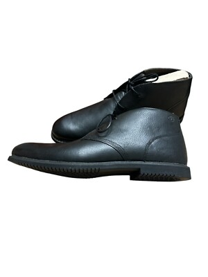 Timberland Chukka Boots Men's 9.5 Black Leather Comfort Lug Earthkeepers New