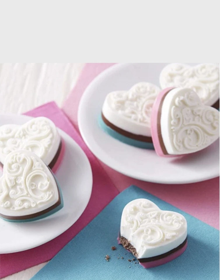 12 Cavity Victorian Heart Candy Mold-Mini Hearts Silicone Mold-Chocolate Mold - Image 2 of 4