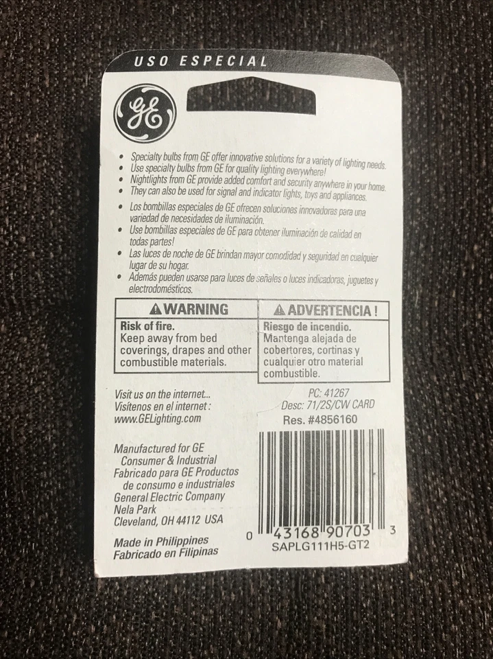 GE Specialty 90703 Nightlight Bulb S11, 7.5W Medium Base, White 120 Volts New - Image 2 of 2