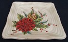 DARIO FARRUCCI Designs 8.5" Square Poinsettia & Pinecones Plate — photo 2