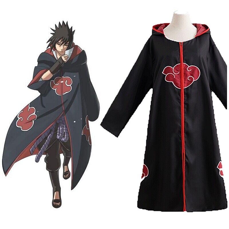 Naruto Akatsuki Cloak Anime Cosplay Costume Set Halloween Cosplay Longo  Cloak