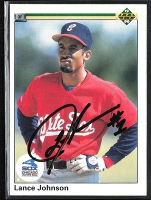 Lance Johnson 1990 Upper Deck Signed In-Person #90 Chicago White Sox