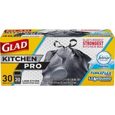 GLAD FORCEFLEX MAXSTRENGTH XL TRASH BAGS, FRESH CLEAN, 30 CT