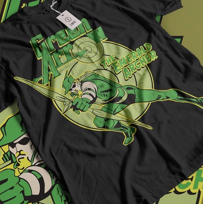 DC Comics Green Arrow The Emerald Acrher Black T-Shirt