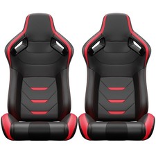 Racing Seats Red Pvc Leather Reclinable Carbon Look Adjustable For Buick Car Racing Seats Red Pvc Leather Reclinable Carbon Look Adjustable For Buick Car