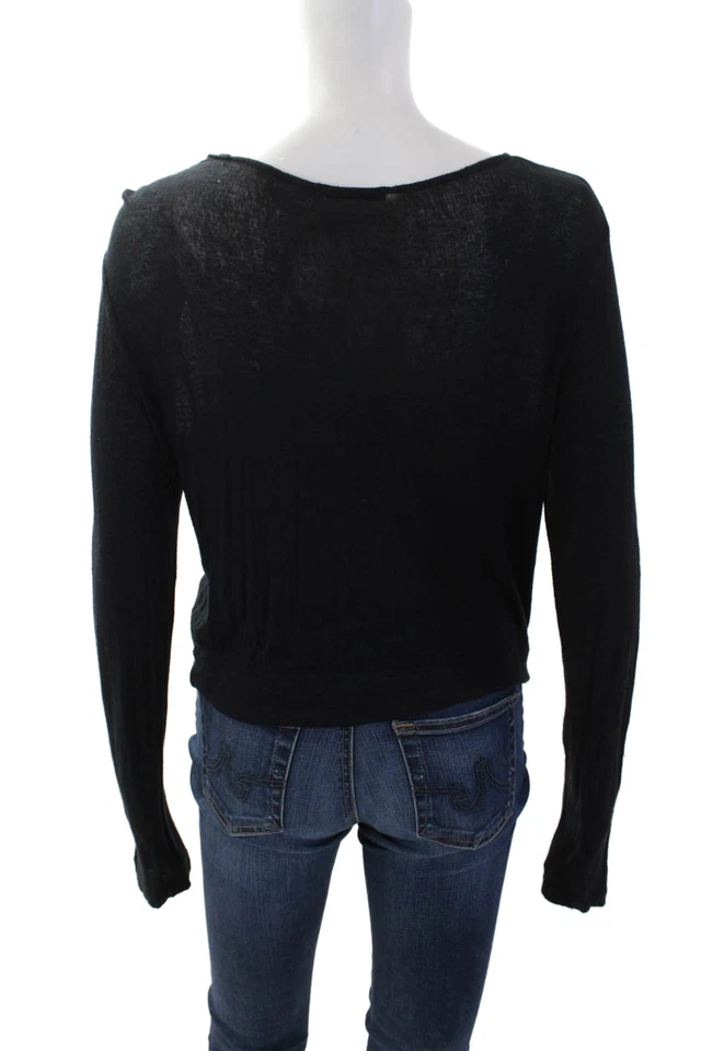 Top T Alexander Wang Mujer Botón Recortado Manga Larga Negro Talla S Foto 3 de 4