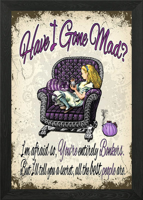 Alice in Wonderland Mad Framed Wall Art Poster Canvas Print Picture