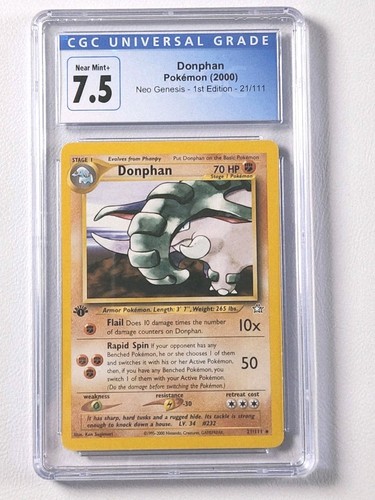 Donphan (1st Edition) graded CGC 7.5 for sale on eBay