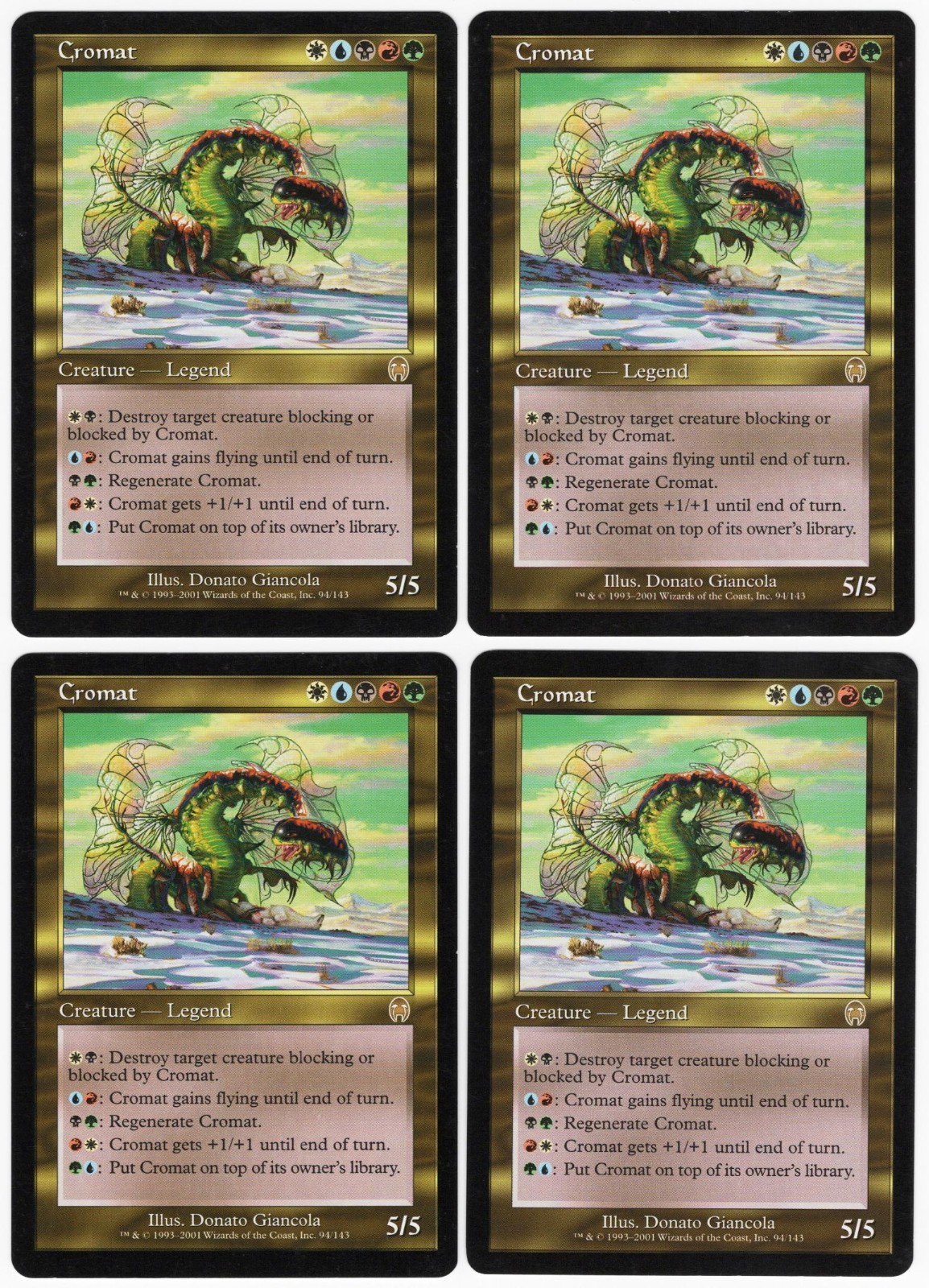 Cromat x4 4x 2001 Apocalypse PLAYSET Multi-Color Rare Creature MTG NM AZ1