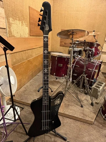 Electric Bass Guitar Gibson Blackbird Nikki Sixx Signature Black Mahogany Body