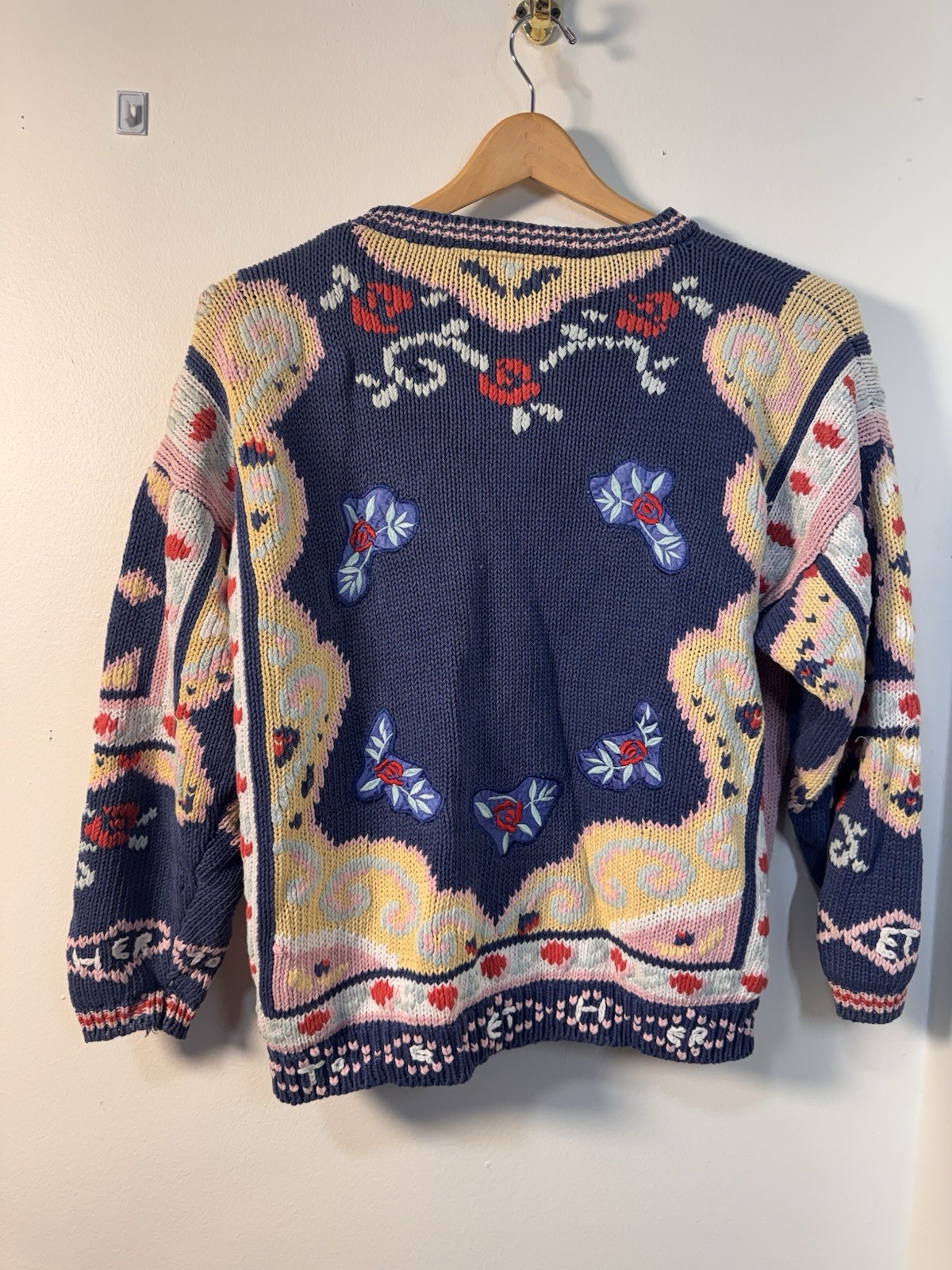 Brand: Together Size L Knit Patchwork Colorful Pr… - image 3