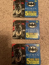 VINTAGE 1992 TOPPS BATMAN ZWRACA 3 OPAKOWANIA PO 5 NAKLEJEK FILMOWYCH ZAPIECZĘTOWANYCH 
