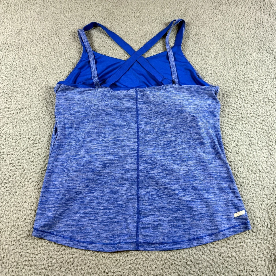 Camiseta sin mangas deportiva Danskin azul brezo para mujer sujetador incorporado en L gimnasio atlético yoga correr Foto 4 de 4