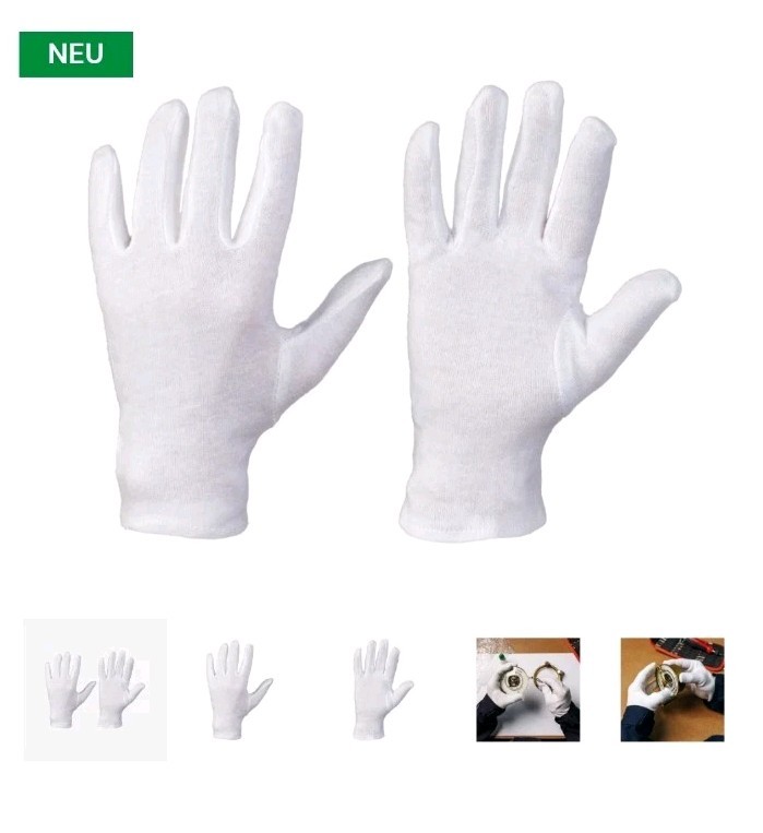 12 Paar Baumwollhandschuhe Servierhandschuhe Gr. M