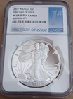 2017W American Silver Eagle NGC PF69 Ultra Cameo First Day of Issue Label PQ