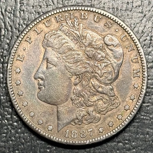 1887-S Morgan Silver Dollar AU Detail Damaged Tougher Date Key Date