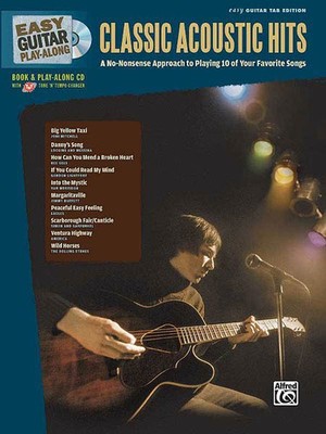 Classic Acoustic Hits Easy Guitar Play-Along Tab Sheet Music Songs Book CD