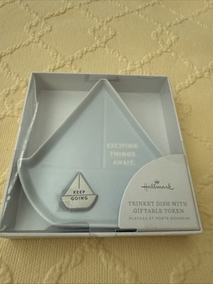 Sailboat Trinket Dish Giftable Token Hallmark Exciting Things Await Lt. Blue