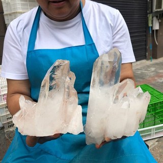 2PCS MH6143 Natural Clear Quartz Crystal Cluster Healing Crystal Home Decor