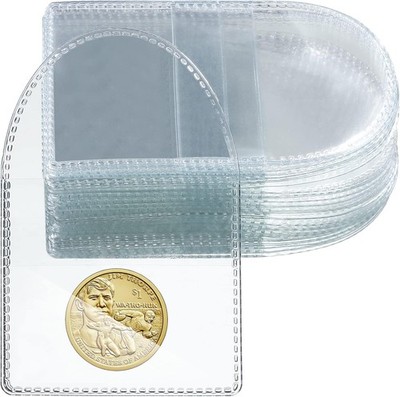 Funda protectora para monedas de un solo bolsillo, 50 Uds.