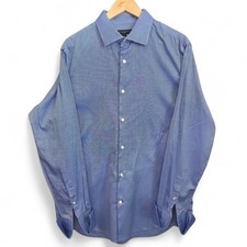 Banana Republic Dress Shirt Mens 16-16.5 Blue Button Fitted French Cuff Career