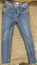 RE/DONE ORIGINALS BLUE JEANS High Rise Ankle Crop 27 Waist