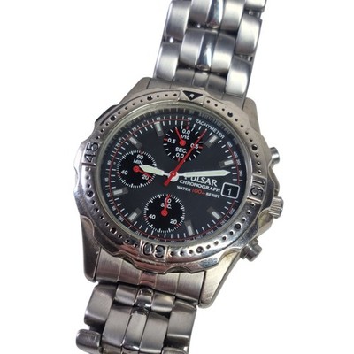 Vintage Pulsar SEIKO Watch V657-X012 Chronograph Tachymeter Dive