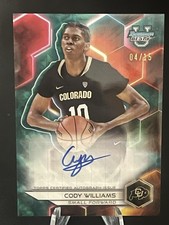 2023-24 Bowman Best U Autographs Cody Williams Teal Refractor 4/15 Buffalos