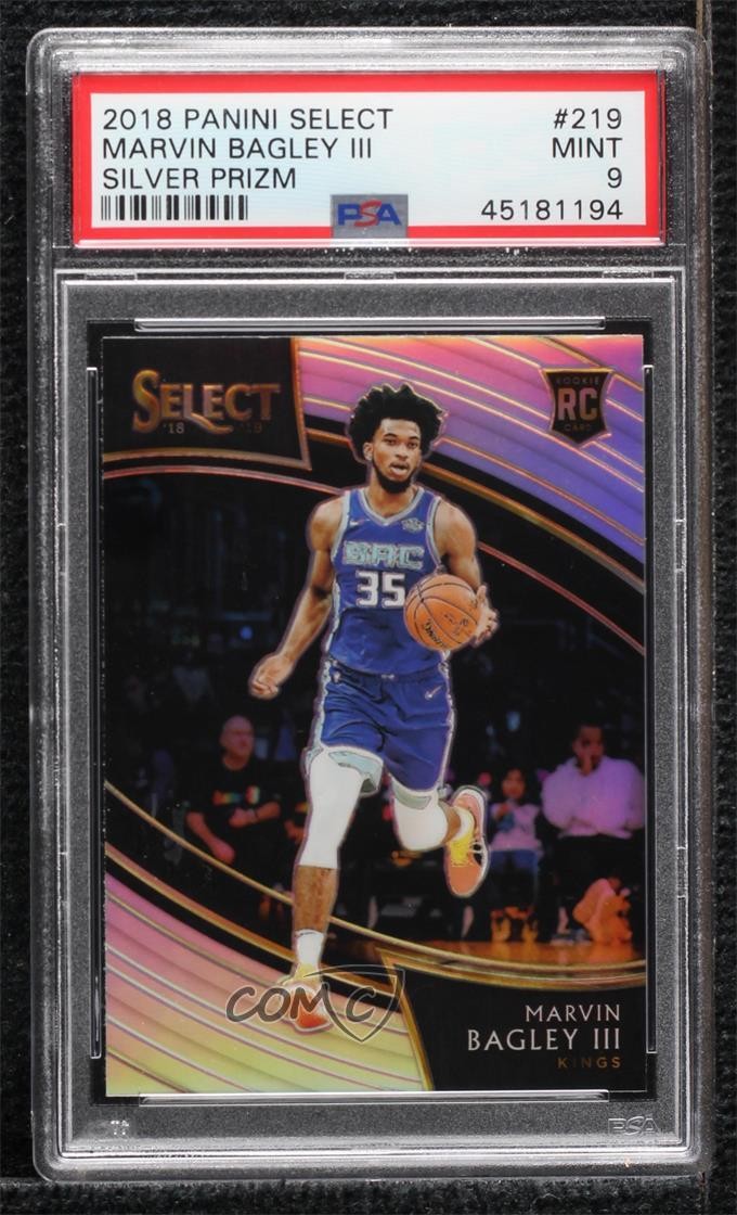 2018-19 Select Courtside Silver Prizm Marvin Bagley III PSA 9 MINT Rookie RC ya6