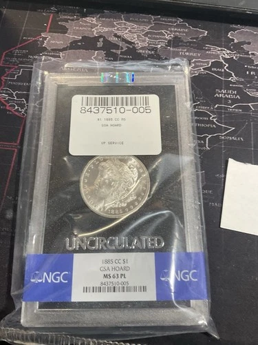 1885-CC Morgan Dollar GSA HOARD S$1 NGC MS63PL