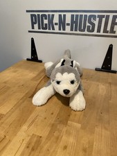 FAO Schwarz Husky 14" Plush Stuffed Animal Gray White