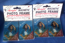 2 PKS 4 MAGNETIC FRIDGE ACRYLIC PHOTO FRAMES HOLDS 2 X 3" PHOTOS