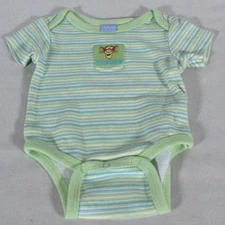DISNEY BABY WINNIE THE POOH TIGGER GREEN STRIPED 3 MONTH ONE PIECE OUTFIT