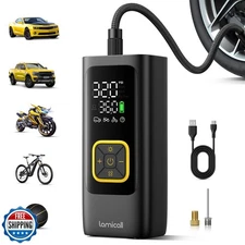 Tire Inflator Portable Air Compressor - Lamicall [4X Faster][150 PSI] Car Bik