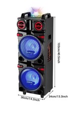 2 PCs 10'' Speaker 80W Peak Subwoofer LED Mic FM USB Party Karaoke