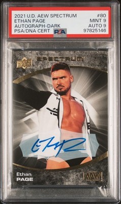 Ethan Page 2021 UD AEW Spectrum #80 Autograph Dark Rookie RC 23/25 PSA 9 Mint