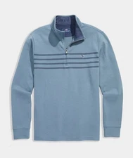 Vineyard Vines Saltwater Quarter-Zip 1/4 Zip Pullover Size M Blue Mirage NWT